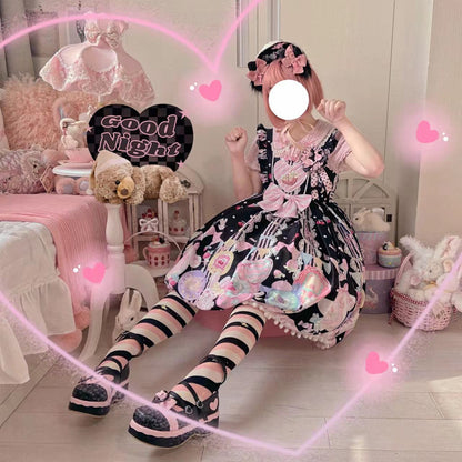 Suiyi - Sweetheart Knots - Sweet Lolita Dress Short Sleeve OP