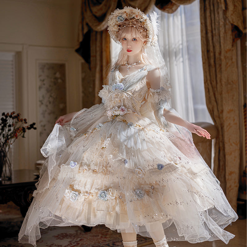 Cat Fairy - Flower Spirit - Elegant Lolita JSK Dress Summer Wedding Lolita JSK