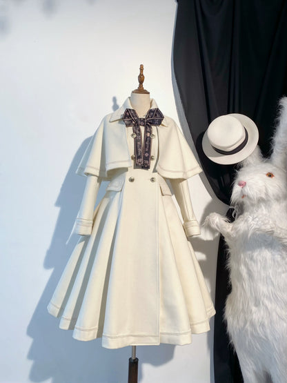 Unideer - Galaxy Traveler - Classic School Lolita Overcoat with Detachable Cape and Bow