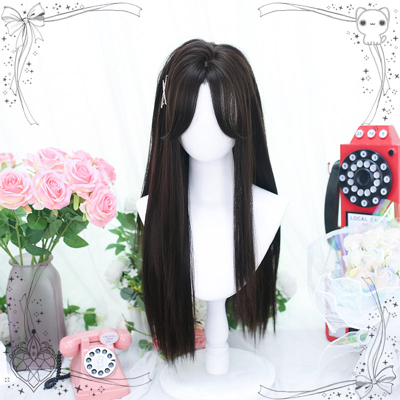 Dalao Home - Ballet - Sweet Long Straight Black Brown Wig