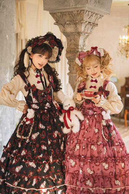 Miss Point - Forest Berry Bunny - Sweet Lolita JSK Elegant Bunny Print Dress