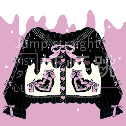 MIST - Beating Heart - Sweet Lolita Thick Sweater Coat Puff Sleeve