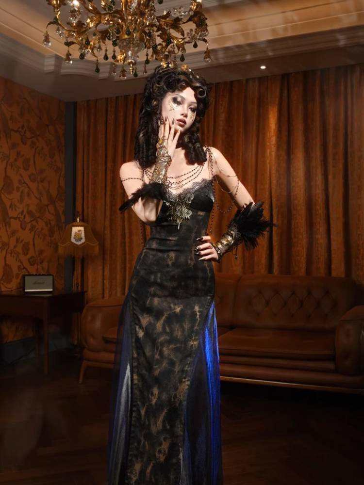 Slim fit sexy suspender dress【s0000009550】