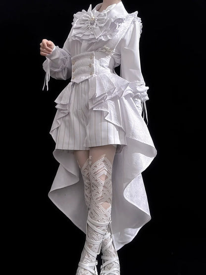 Princess Chronicles - Rabbit Theater White Moonlight - Ouji Lolita Shorts Set, Rabbit Hat