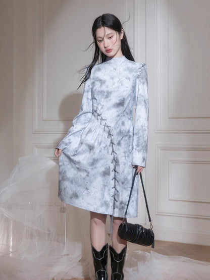 Spring print dress【s0000007223】