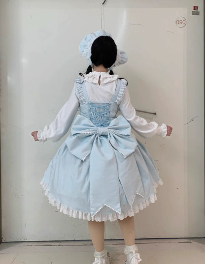 Chubby Cat Diary - Gryza - Plus Size Princess Lolita JSK, Cotton Tiered Ruffles