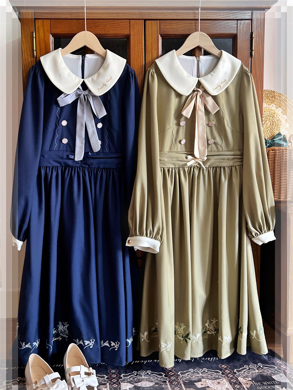 EESSILY - The Spring of Champs Elysees - Elegant Lolita Floral Embroidered OP