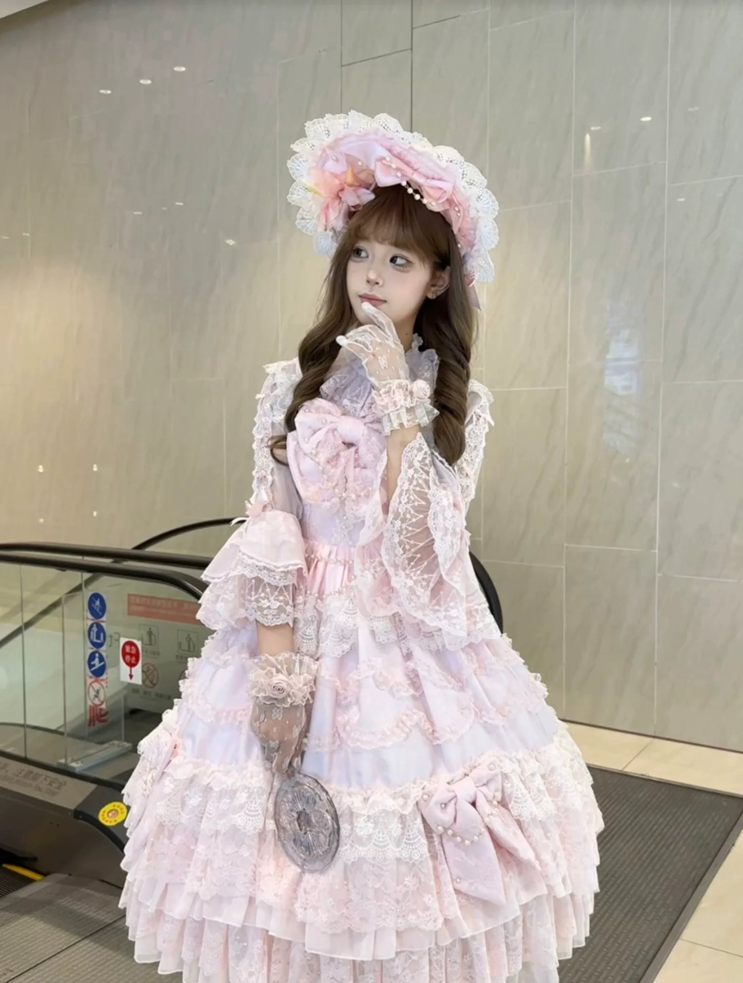 Mengfuzi - Dream Paradise - Chiffon Sweet Lolita Blouse With Half Princess Sleeves