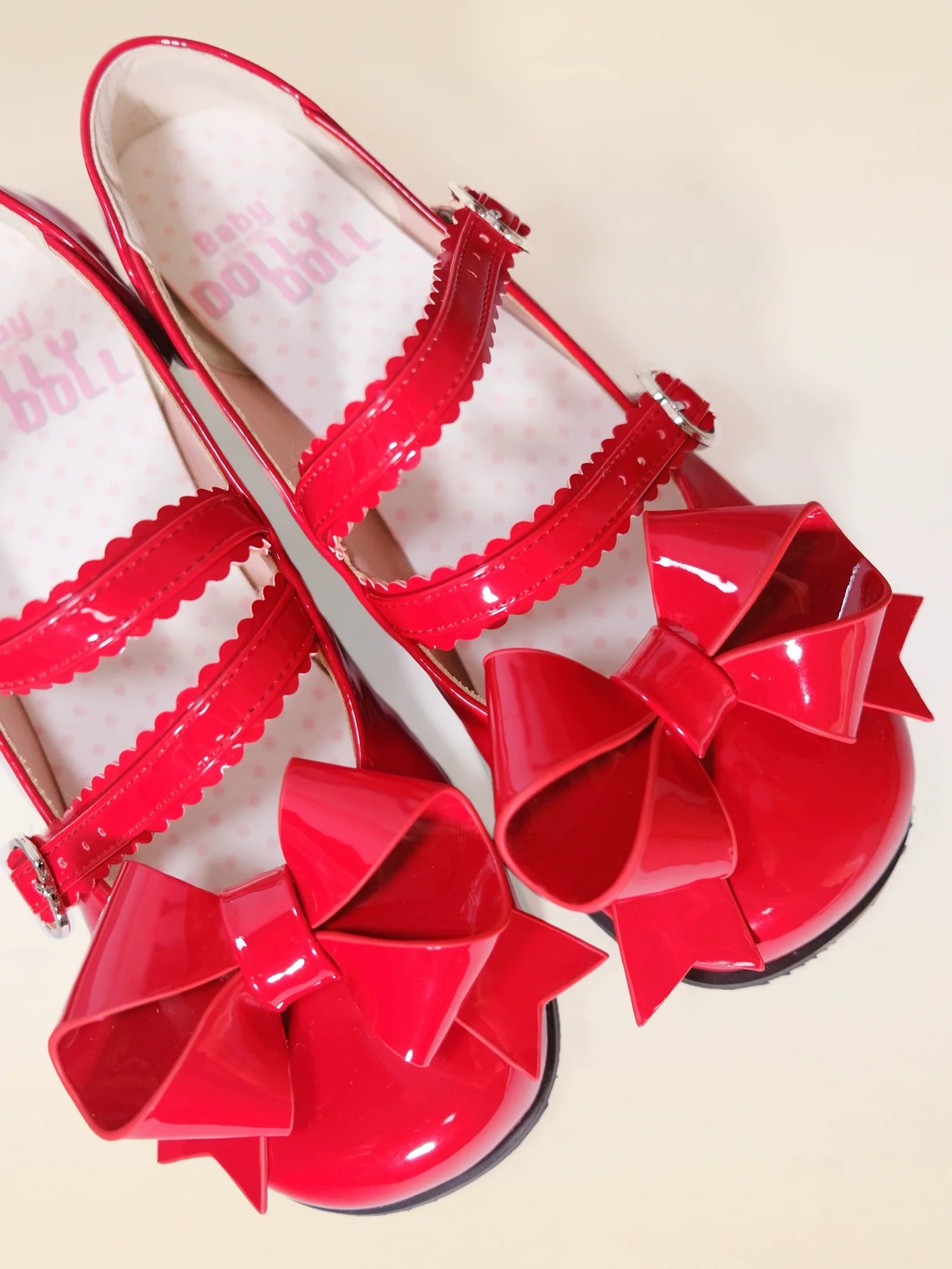 Dolly Doll - Apple Candy - Mary Jane Lolita Shoes Bow PU Low-Mid Heel Shoes