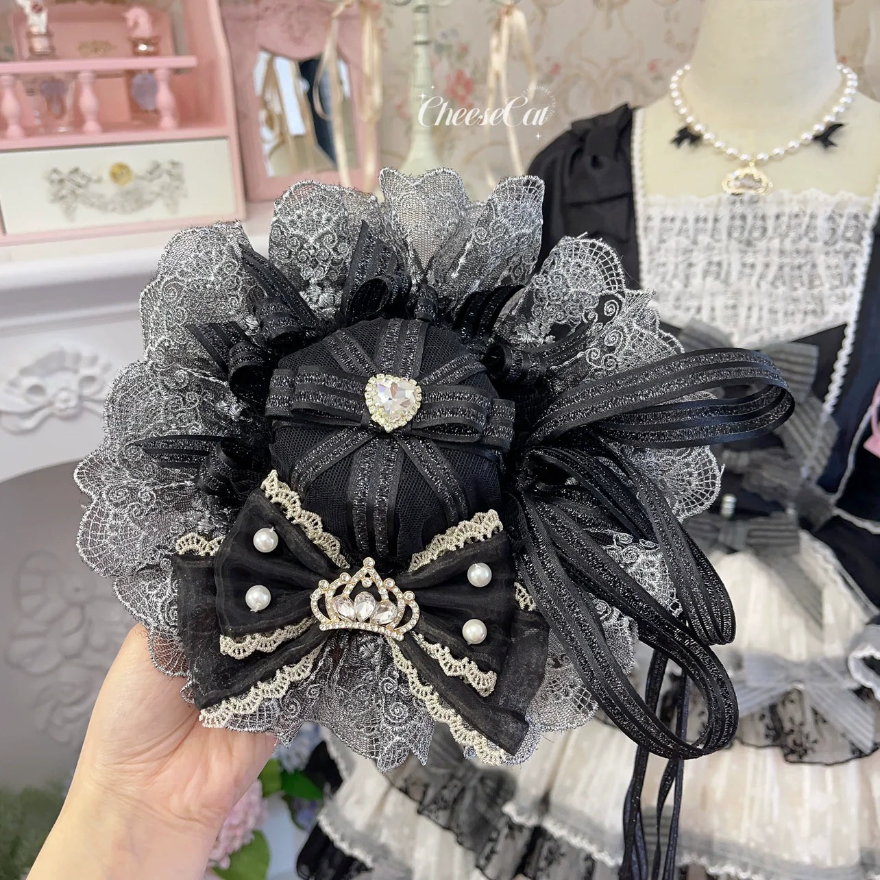 Cheese Cat - Sweet Lolita Cake Top Hat Handmade Lolita Accessory