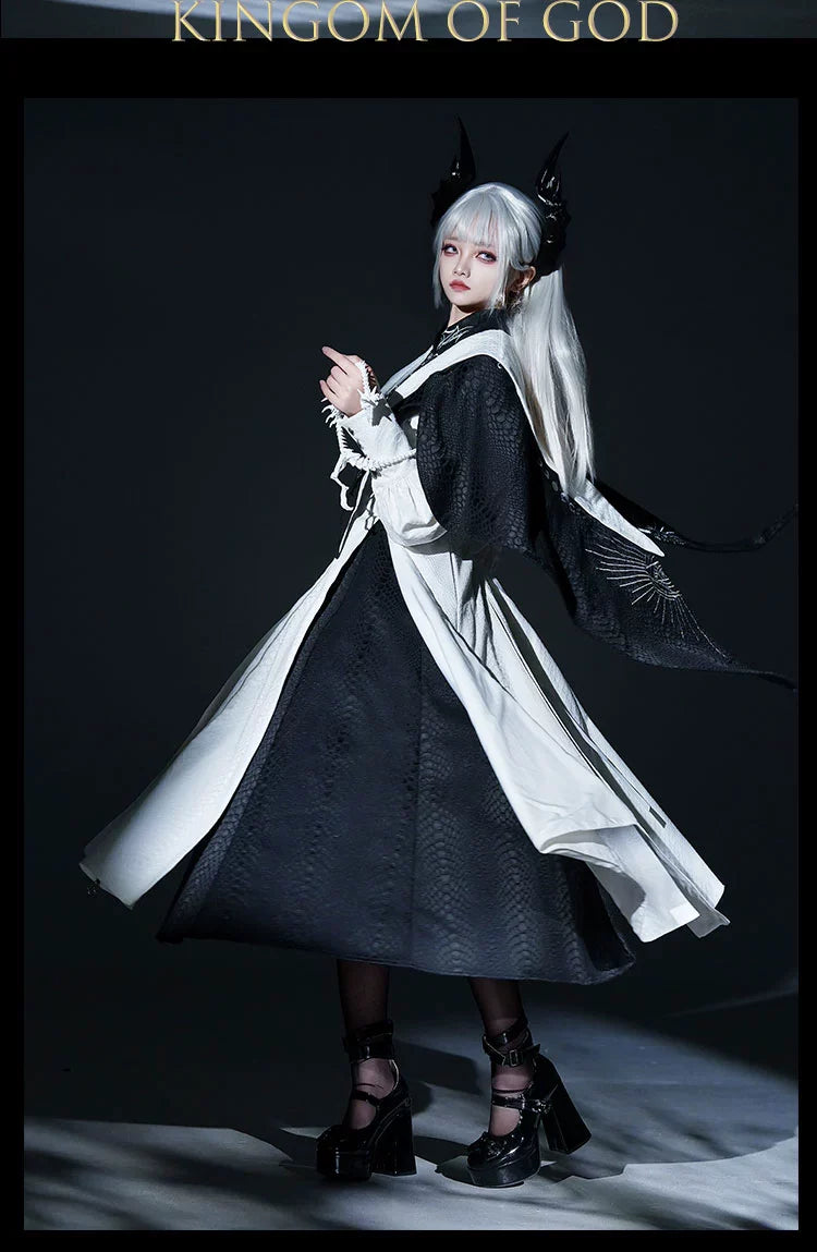 Morning mist and warbler - Dragon Scale - Gothic Lolita Jumper Dress Goth Coat