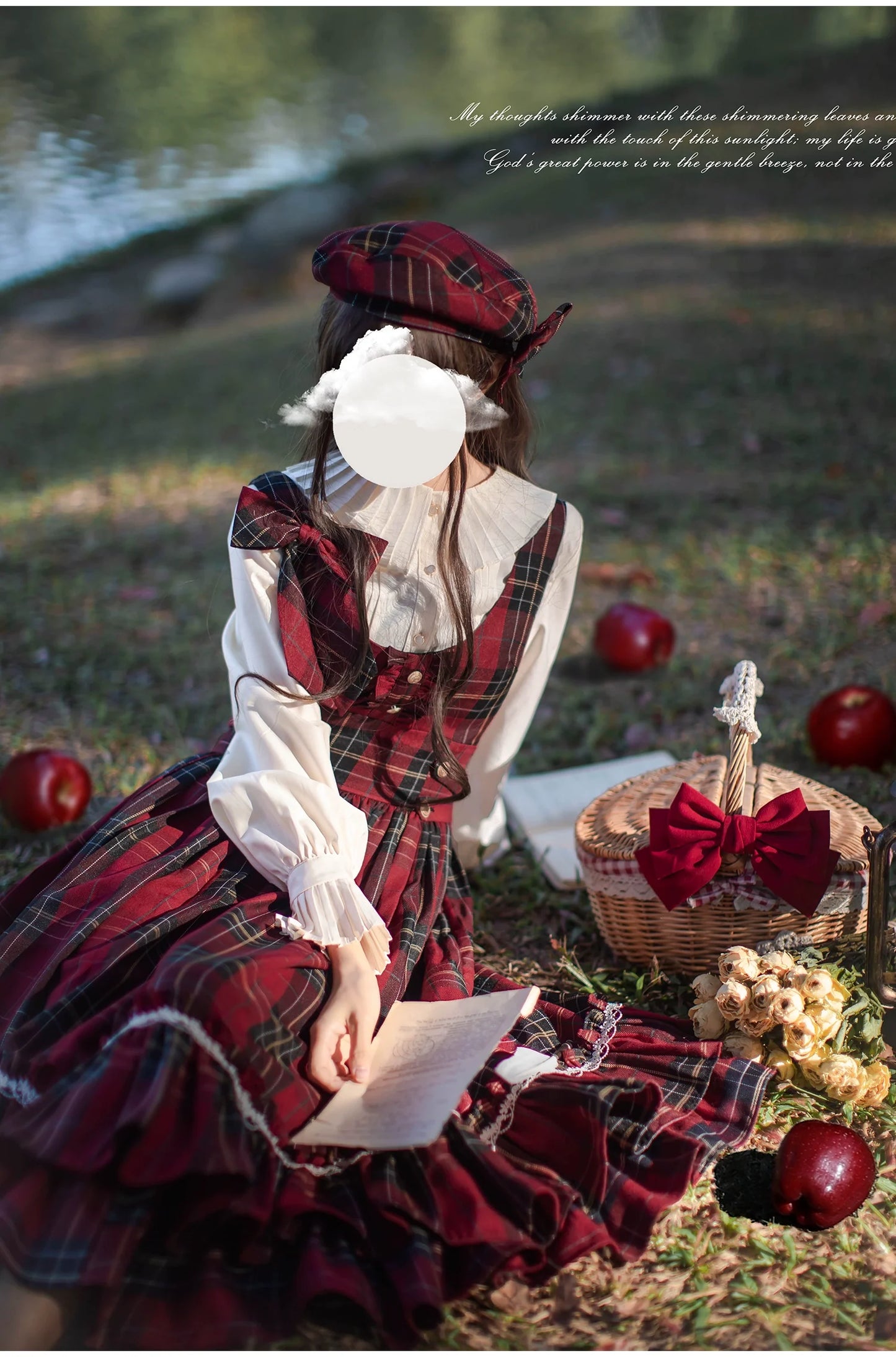 HuTaoMuJK - Little Red Riding Hood - Vintage Lolita Cape & JSK Dress Set