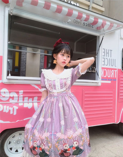 Niu Niu - Picnic Bunny Girl - Plus Size Lolita JSK Short Sleeve OP Dress