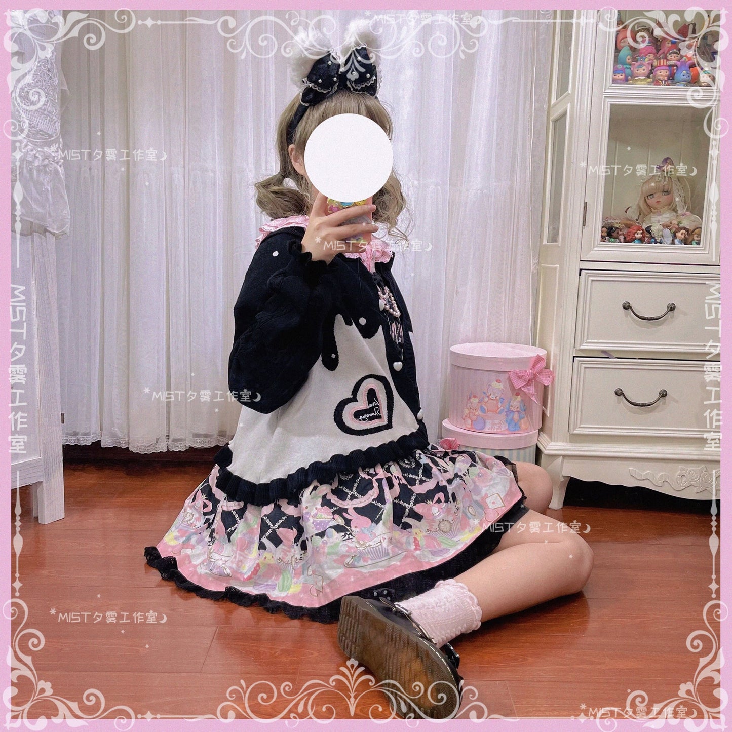 MIST - Beating Heart - Sweet Lolita Thick Sweater Coat Puff Sleeve