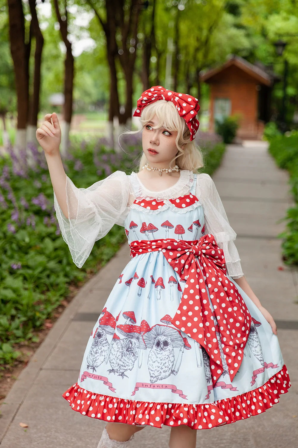 Infanta - Mushroom - Sweet Lolita JSK Dress Printing Dress Short Sleeve Shirt