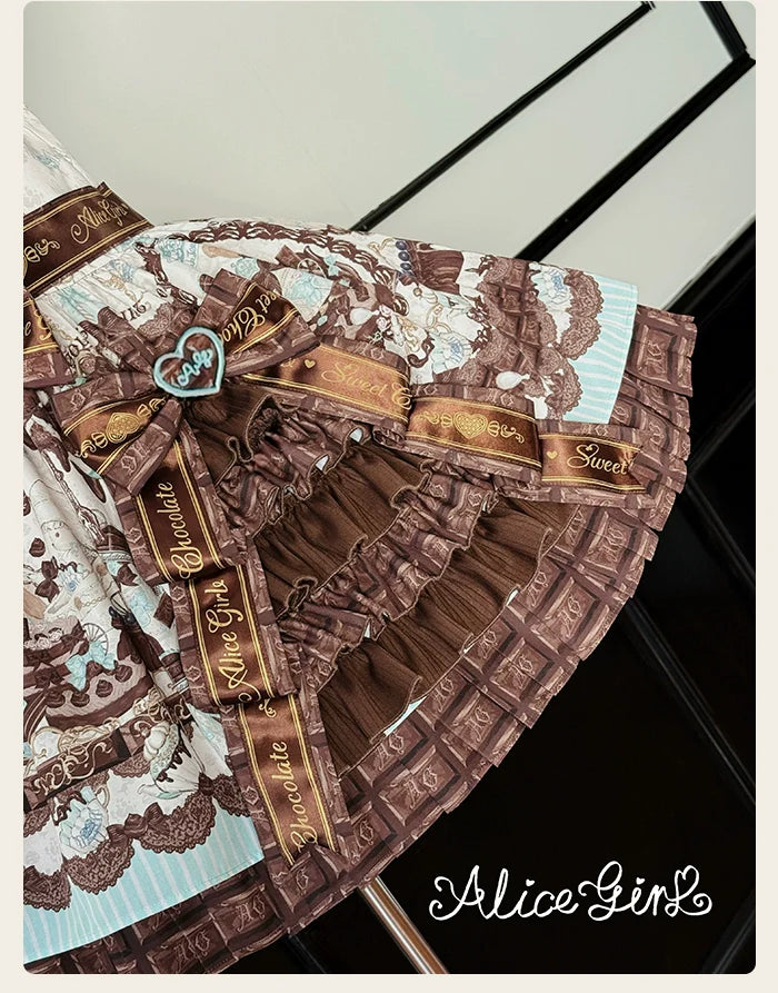 Alice Girl - Bear Chocolate Bar - Kawaii Lolita JSK & Salopette Dress