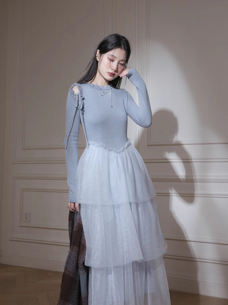 Snow princess patchwork dress【s0000005831】