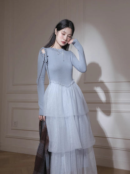 Snow princess patchwork dress【s0000005831】