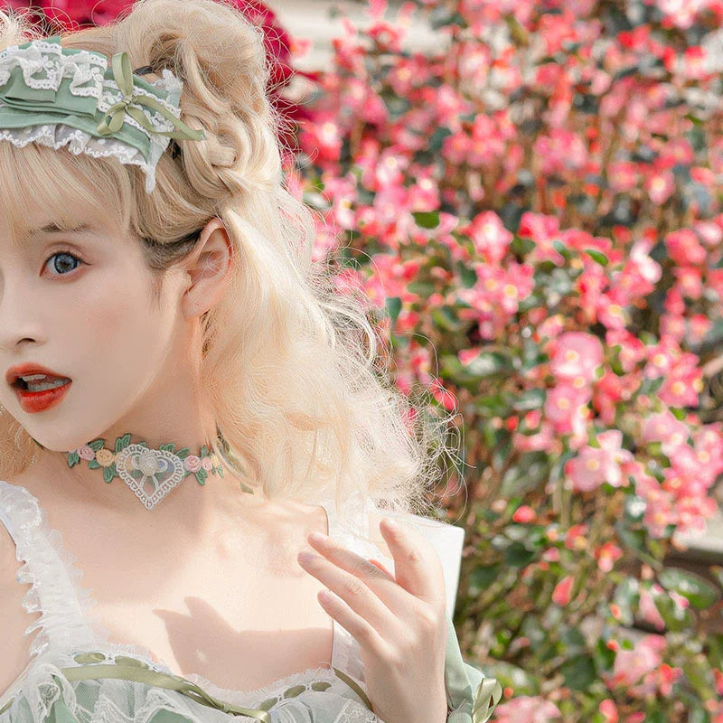 Daydream Whisper - Toting Basil - Wedding Lolita Dress Accessories Bolero Necklace Cuffs Side Clip