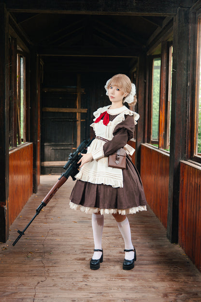Infanta - Suliko - Maid Lolita OP Set with Soldier Style Waist Pack and Apron