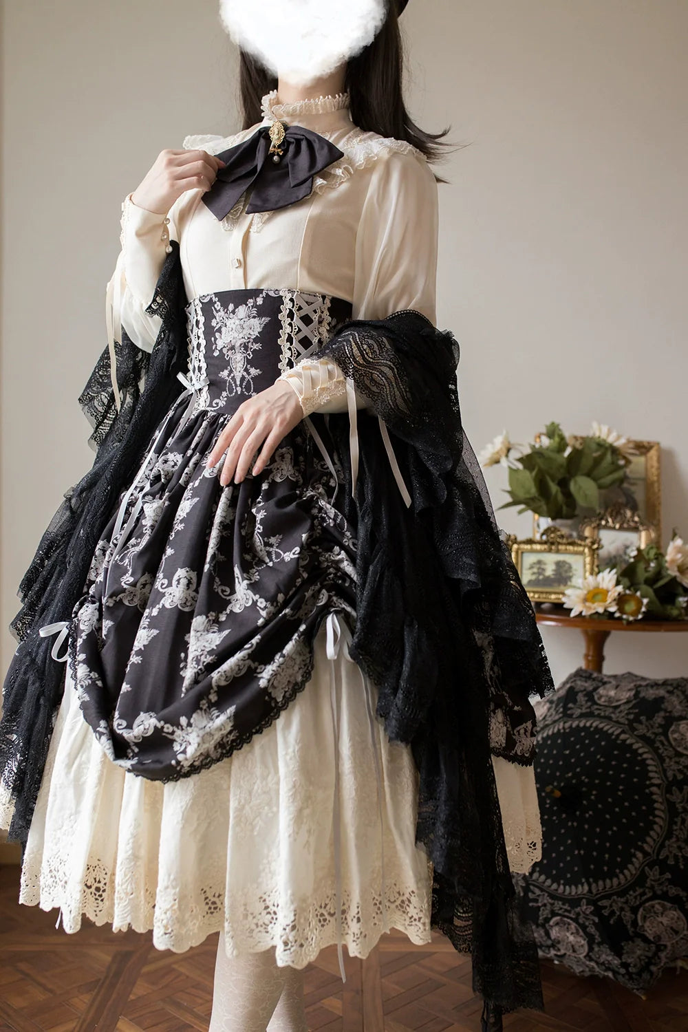 Miss Point - Customized Vintage Lolita Skirt Elegant Pullover Fishbone SK