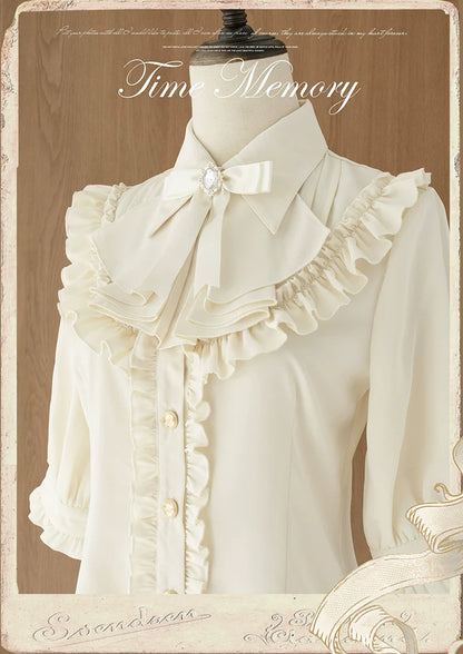 Time Memory - Earl Girl - Chiffon Classic Lolita Shirt, Mid-Length Mutton Sleeves