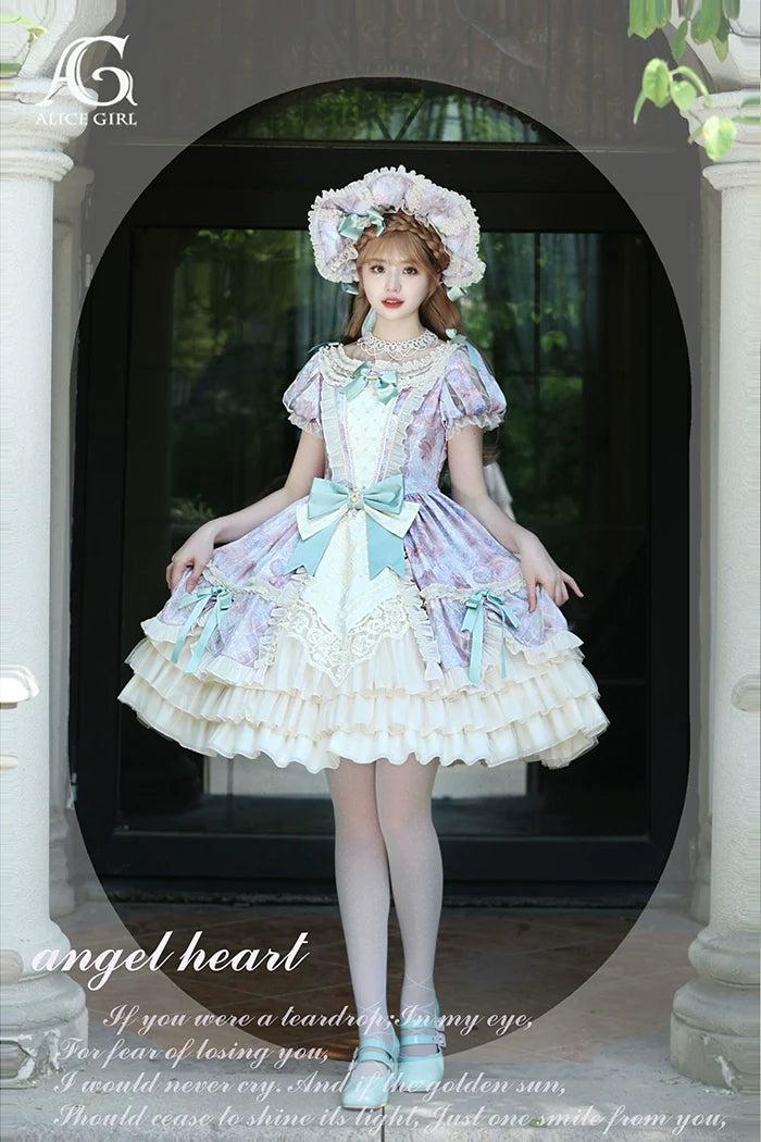 Alice Girl - Angel Heart - Sweet Lolita OP Dress, Tiered Ruffles