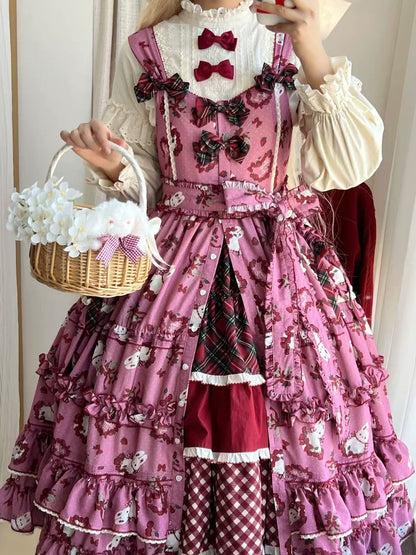 Miss Point - Forest Berry Bunny - Sweet Lolita JSK Elegant Bunny Print Dress