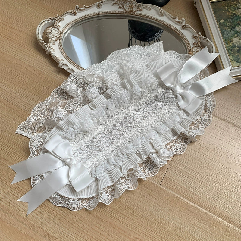 With PUJI - Fallen Heaven - White Gothic Lolita OP Set, Double Layered Skirt