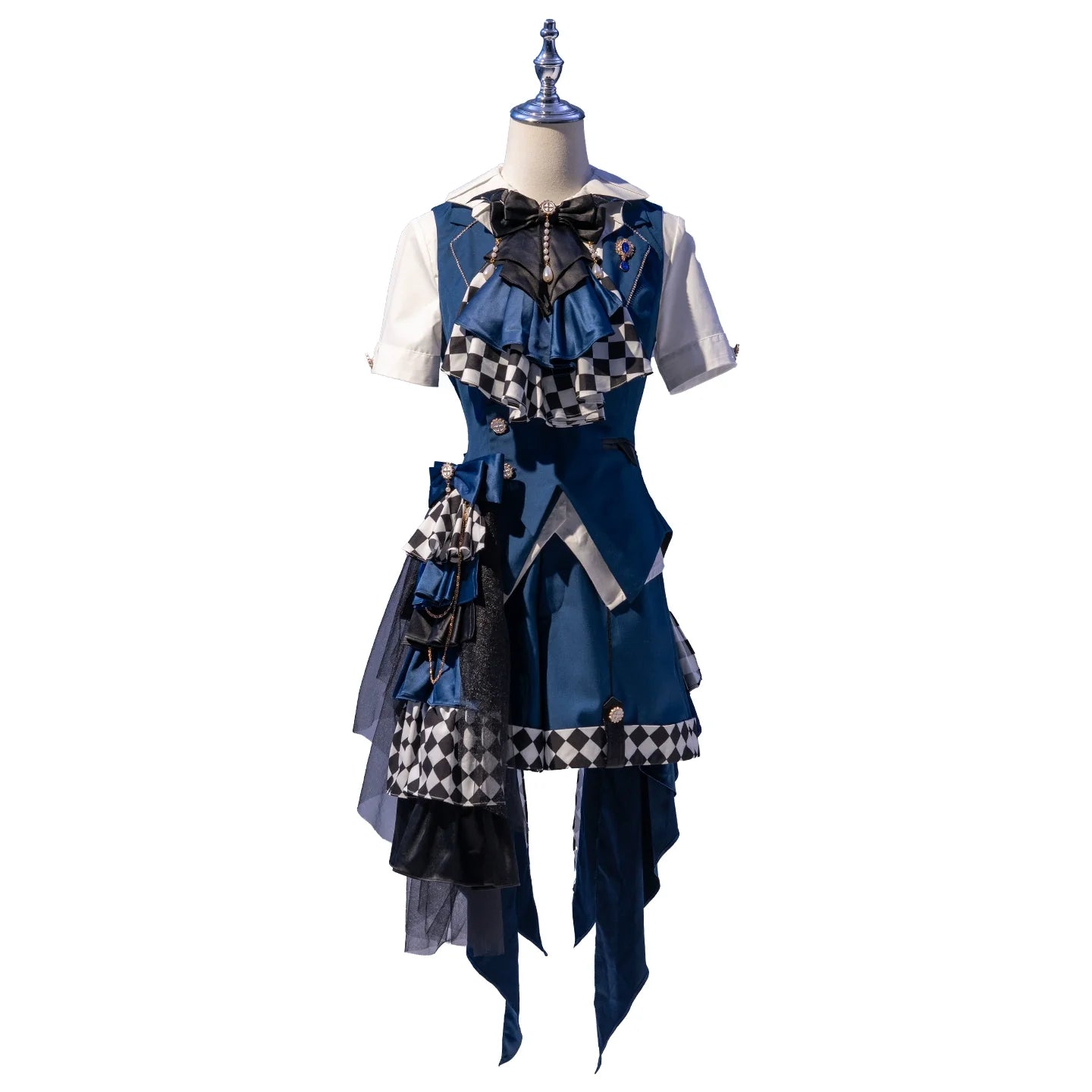 Forest Fluorescent Carps - The Judge's Game - Dark Blue Ouji Lolita Tailored Vest, Shorts Outfit