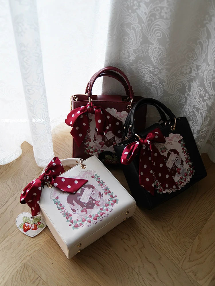 Morning Glory - Retro Lolita Handbag PU Square Wedding Bag