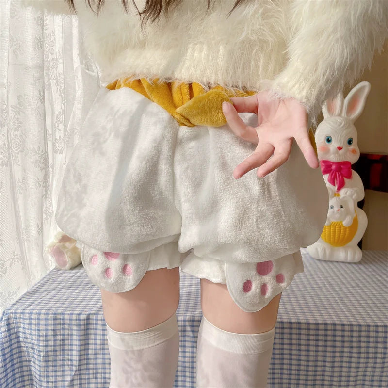 Sugar Girl - Kawaii Winter Lolita Warm Velvet Petticoat with Corgi Tail