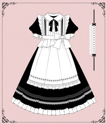 Your Princess - Maid Lolita Puff Sleeve Black Dress