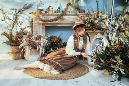 Miss Point - Rose Doll - Elegant Lolita Striped Fishbone Skirt