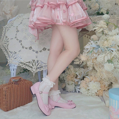 Sosic - Kawaii Lolita Bow Falt Shoes