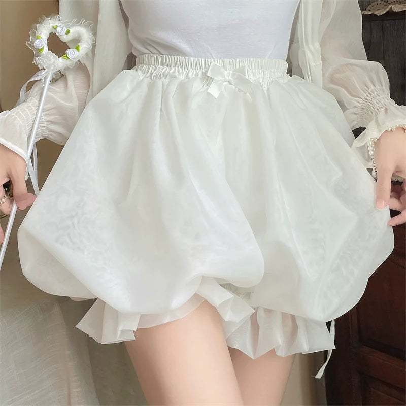 Sugar Girl - Casual Lolita Bloomer Solid Color Organza Shorts Bloomers