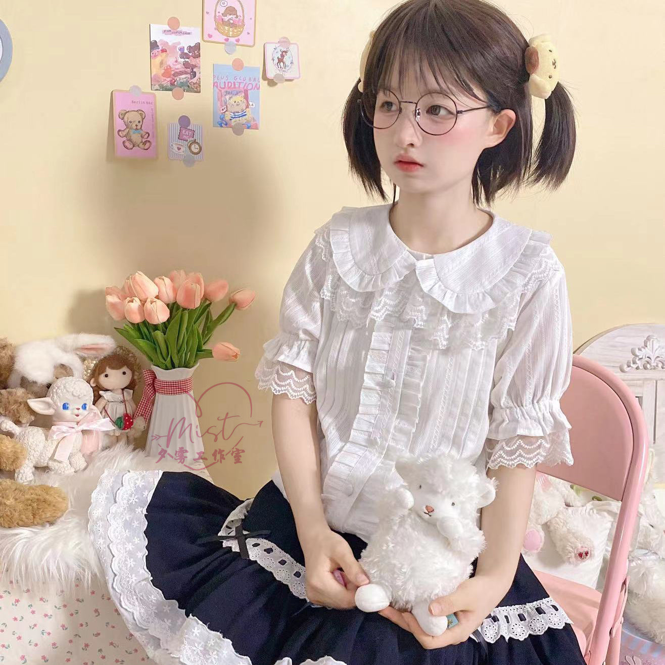 MIST - Sweet Lolita Golilla Short Sleeve Shirt