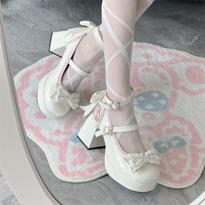 Jiangjiang Biscuit - Elegant Lolita High Heel Shoes Round Toe Low Cut