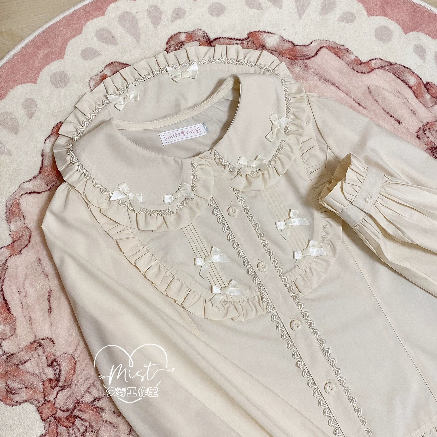 MIST - Sweet Lolita Blouse Doll Collar Lolita Shirt With Bubble Sleeve
