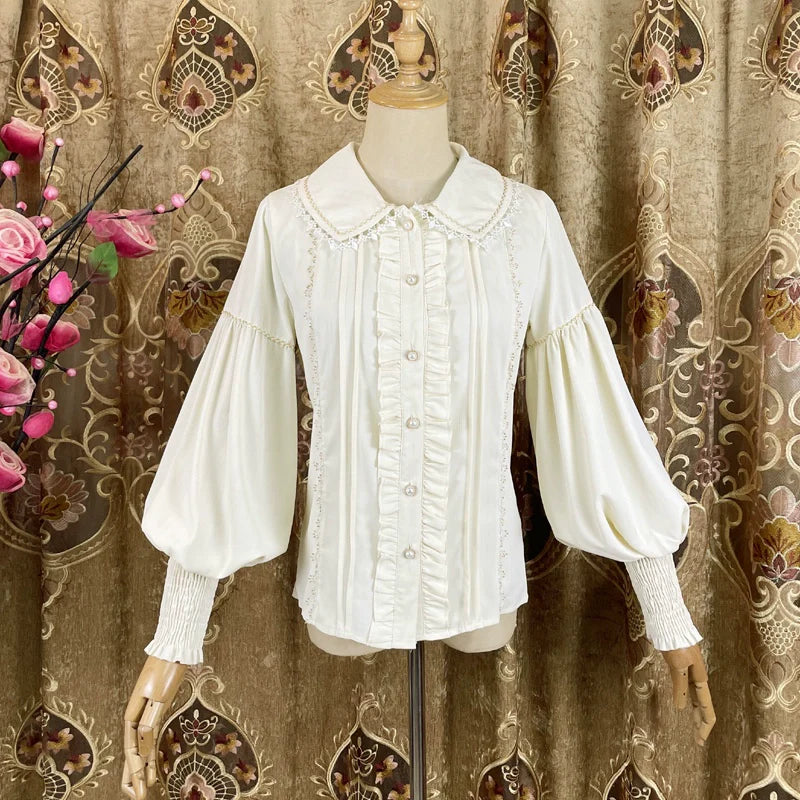 DMFS Lolita - Classic Lolita Blouse Mutton Sleeves Lolita Shirt