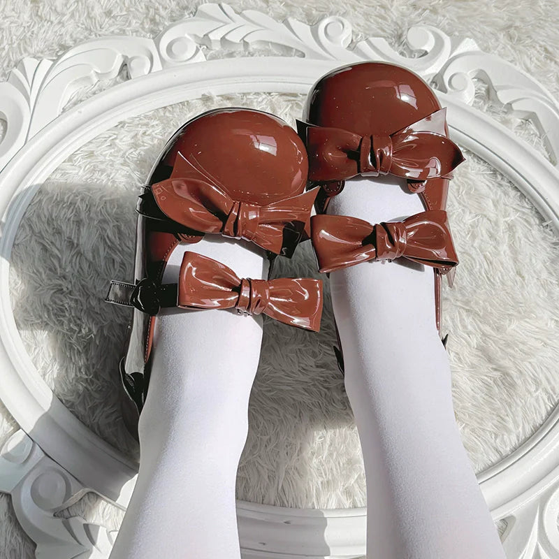 Beauty Bunny - Kawaii Lolita Shoes Low Heels Round Toe PU Shoes