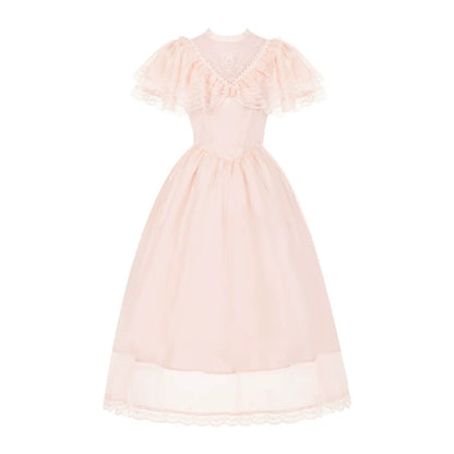 With PUJI - Morning Mist Estate - Twins Classic Lolita OP Dress, Edward Collar