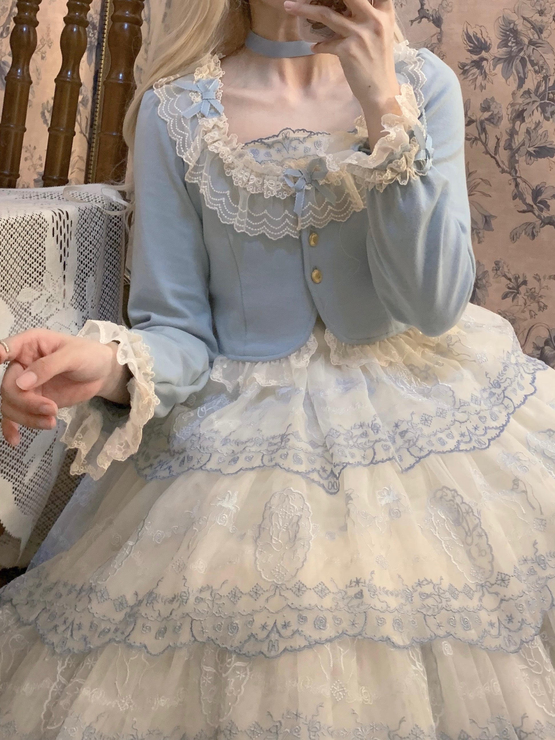 Unideer - Prelude - Elegant Lolita Bolero Jacket with Lace Ruffle Frill