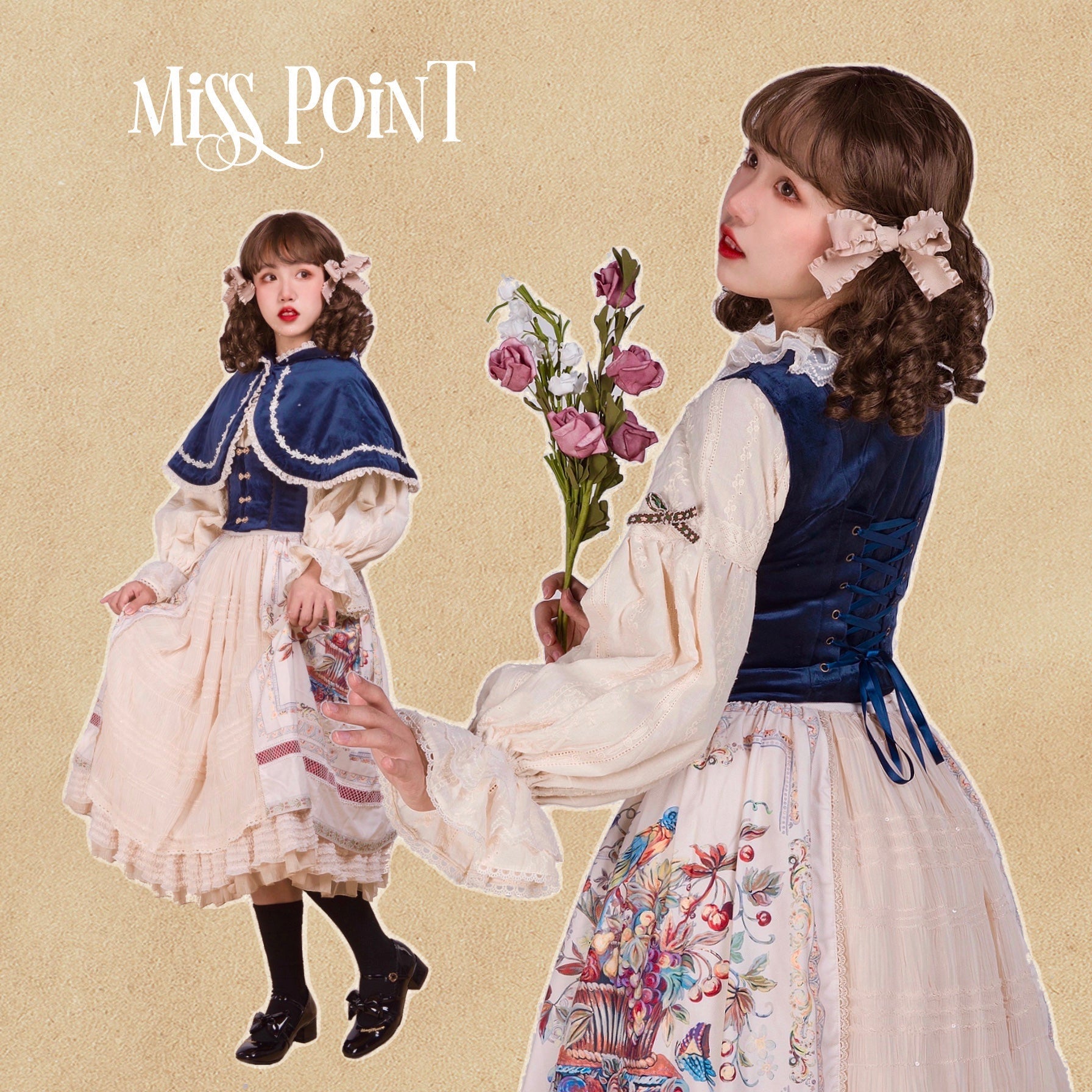 Miss Point - Praise of Abundance - Bavarian Style Lolita Velvet Hooded Cape