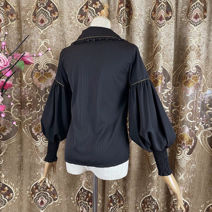 DMFS Lolita - Sweet Lolita Blouse Vintage Mutton Sleeves Winter Lolita Shirt