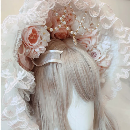 Cat Fairy - Elegant Lolita BNT Handmade Tea Party Necklace and Feather Fan