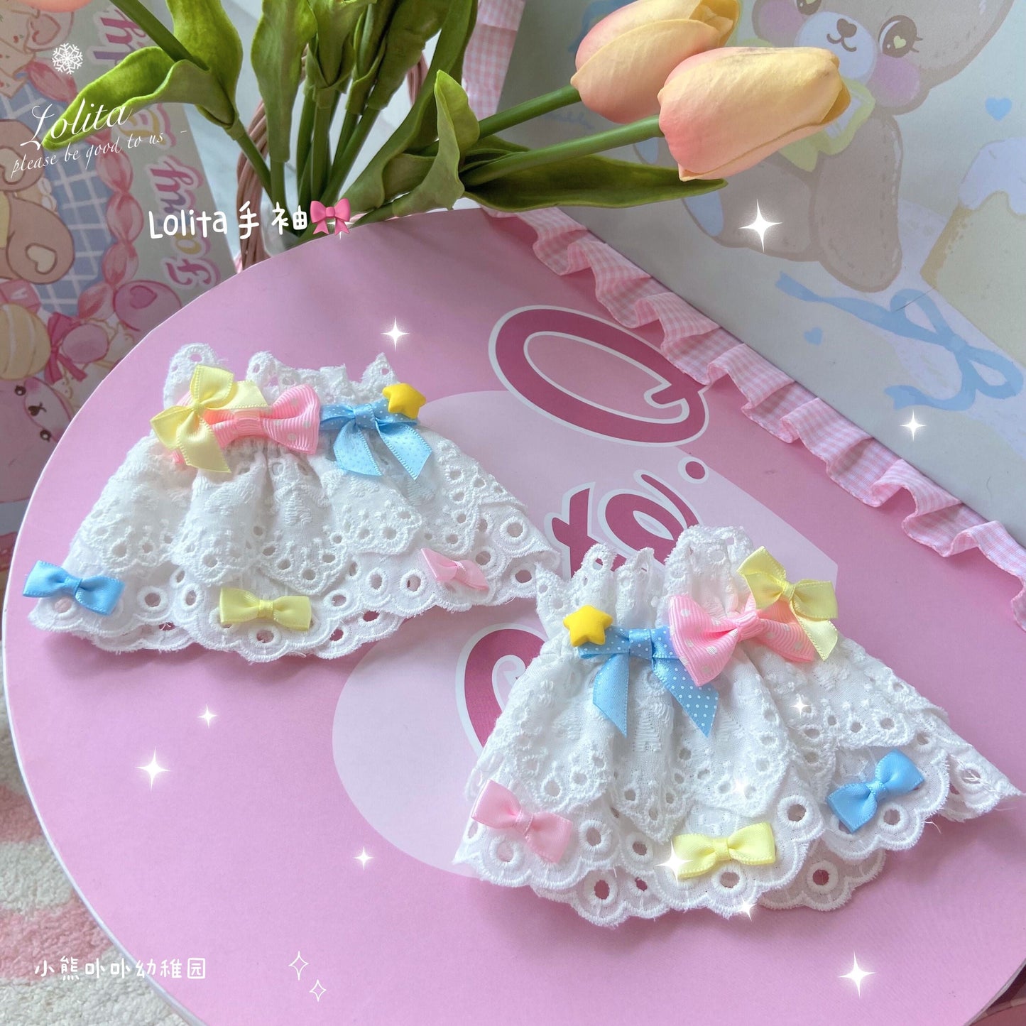 Bear Doll - Sweet Lolita Cuff with Heart and Bow