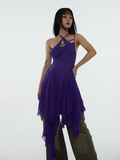 Irregular Hem Strap Dress