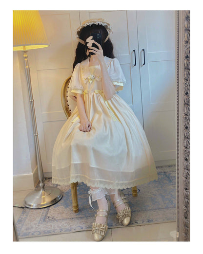 EESSILY - Afternoon Courtryard - Kawaii Lolita Summer Embroidery OP