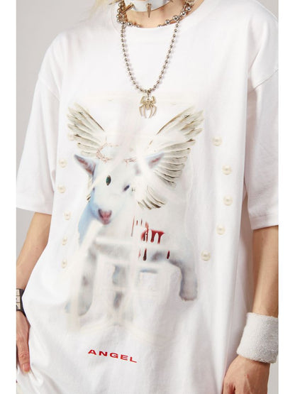 Angel and Devil loose T-shirt【s0000001845】